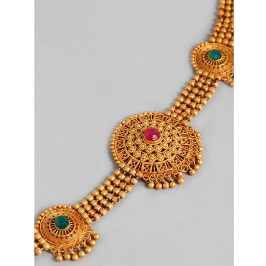 Generic Women's Rose Gold Plated Alloy Necklace & Earings Set (Multicolor)