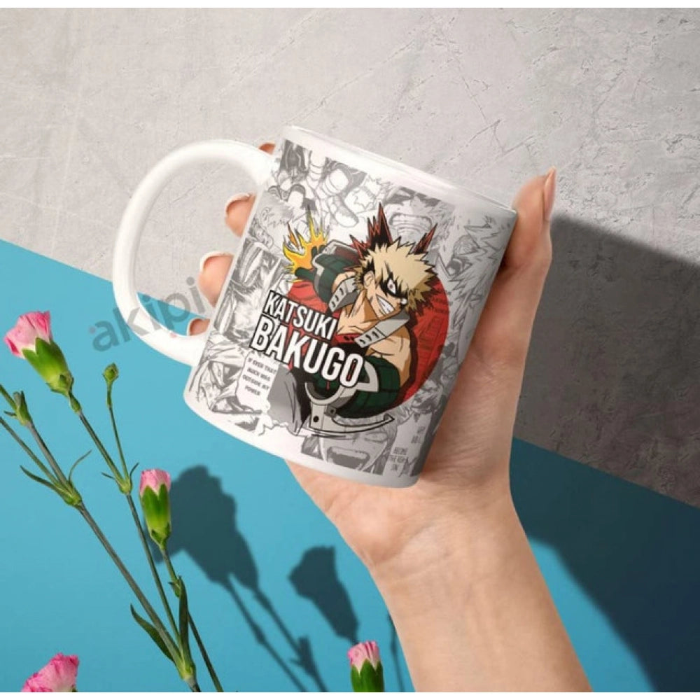 Generic Anime Katsuki Bakugo Ceramic Printed Coffee Mug (White)