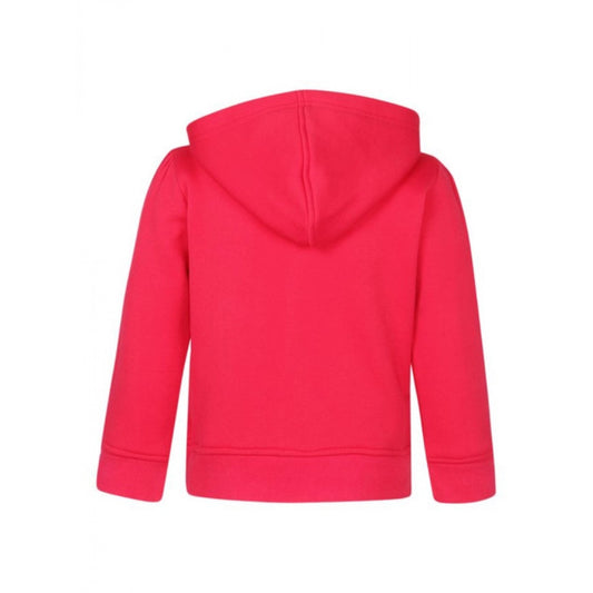 Generic Girl's Fleece Printed Long Sleeves Hoodie Jacket (Magenta)