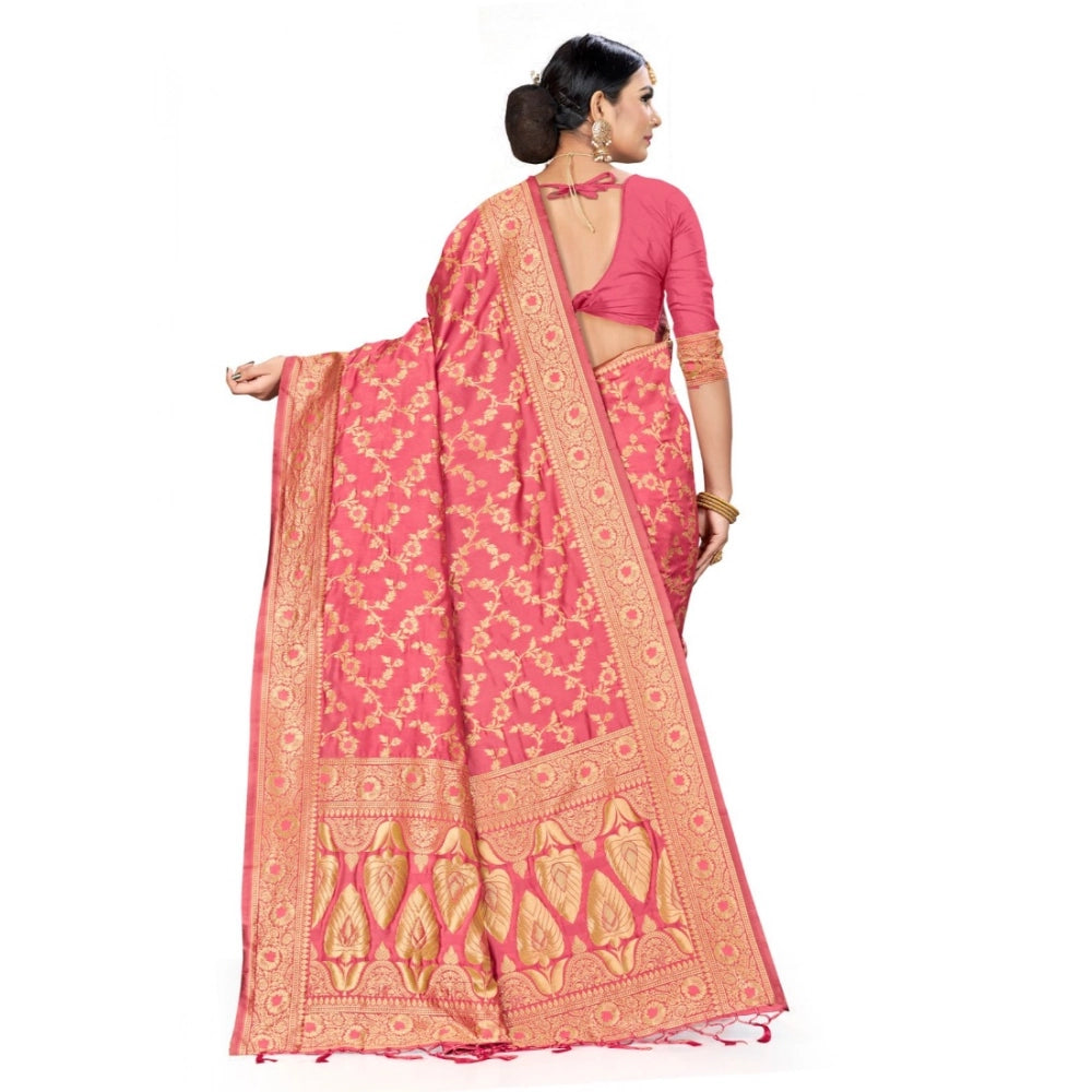 Banarasi Silk Saree with Blouse — Peach (5.4m)