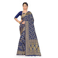 Banarasi Silk Saree with Blouse — Navy Blue (5.4m)