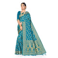 Banarasi Silk Saree with Blouse — Sky Blue (5.4m)