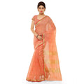 Kota Doria Cotton Saree with Blouse — Peach (6-3m)