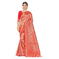 Banarasi Silk Saree — Peach (5-6m)