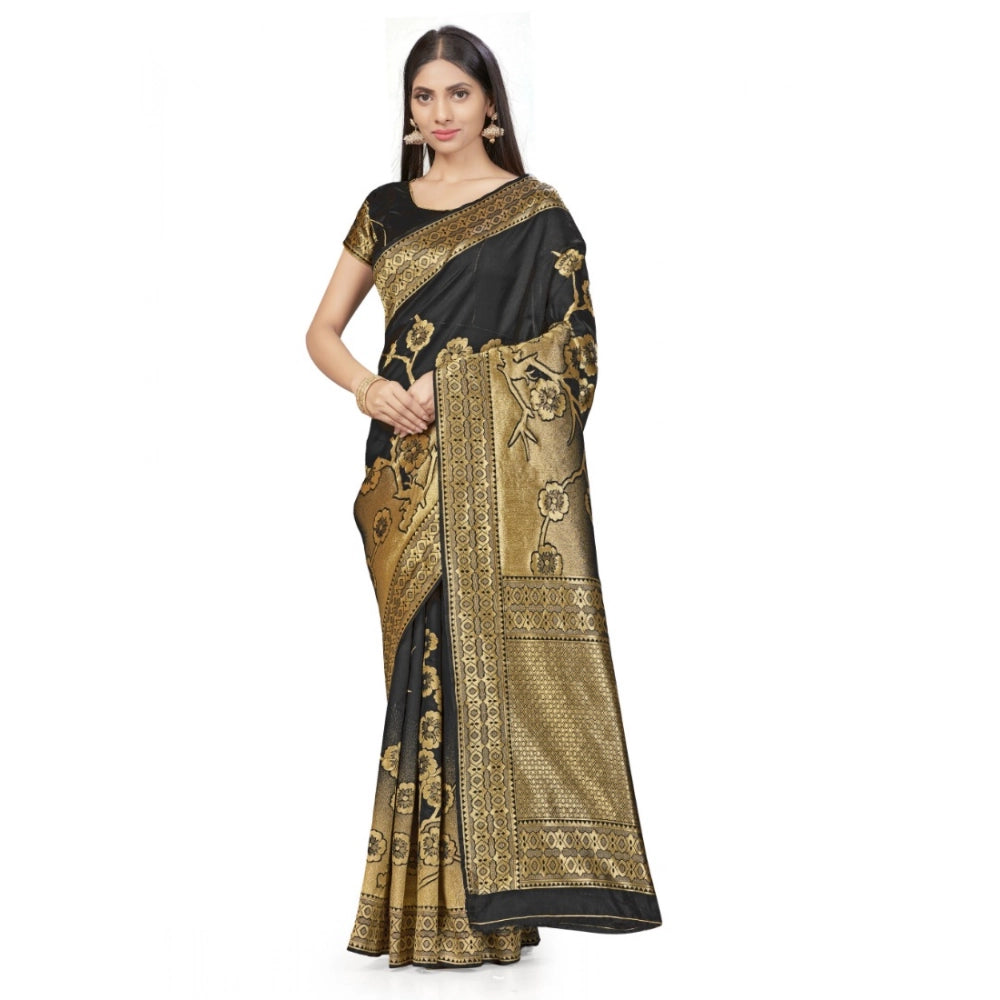 Banarasi Silk Saree — Black (5-6m)