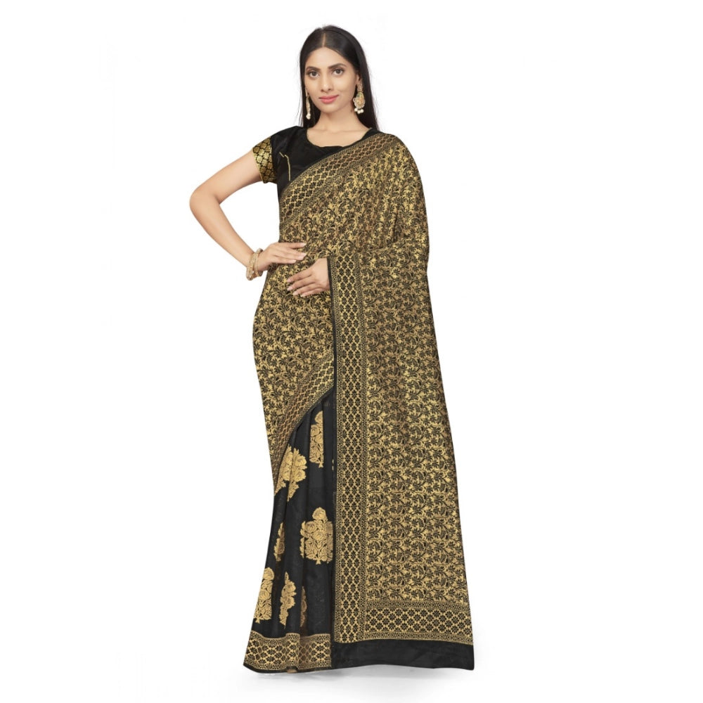 Banarasi Silk Saree — Black (5-6m)