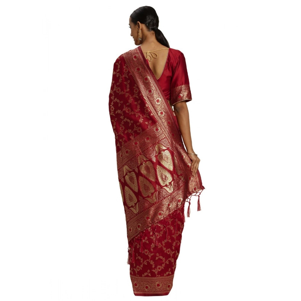 Banarasi Silk Saree — Red (5-6m)