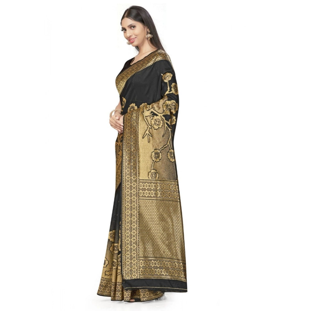 Banarasi Silk Saree — Black (5-6m)