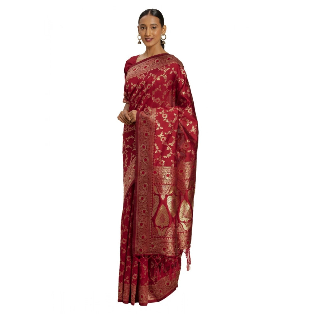 Banarasi Silk Saree — Red (5-6m)