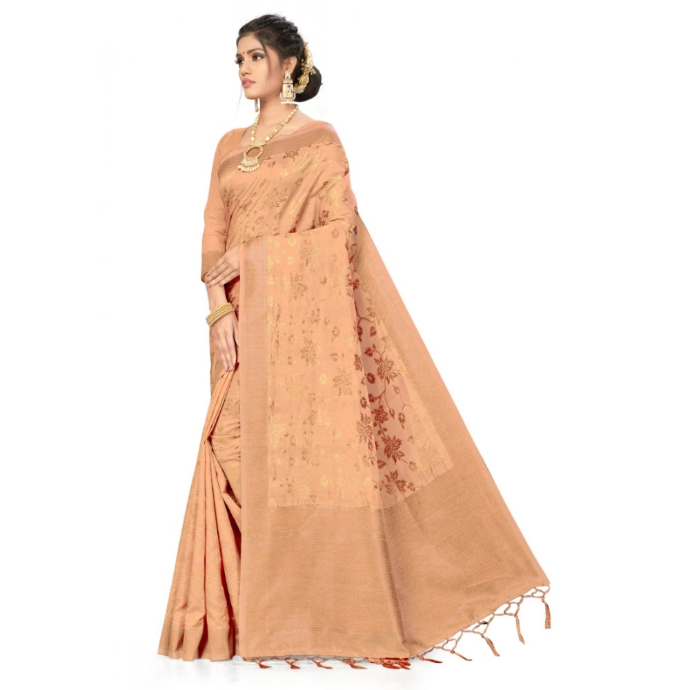 Banarasi Spun Cotton Saree — Beige (5-6m)