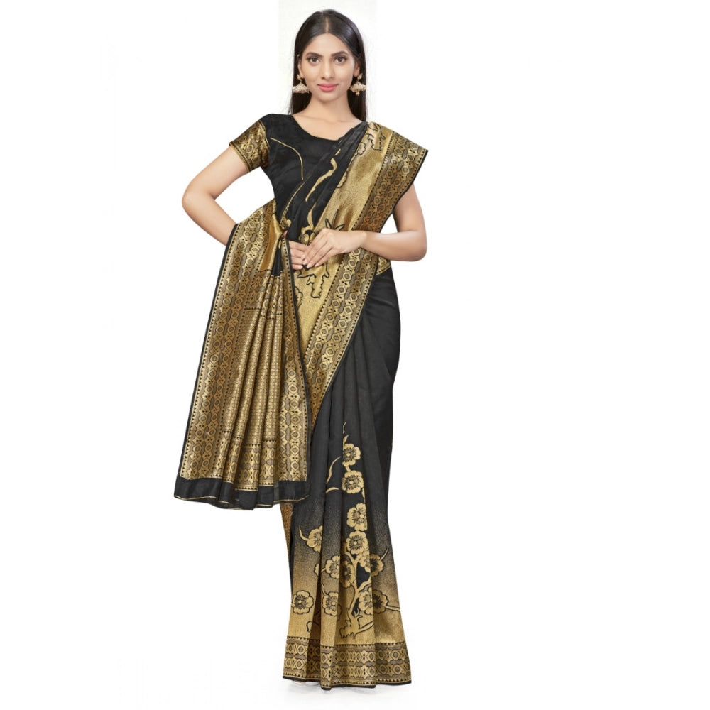 Banarasi Silk Saree — Black (5-6m)