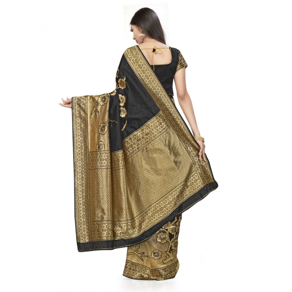Banarasi Silk Saree — Black (5-6m)