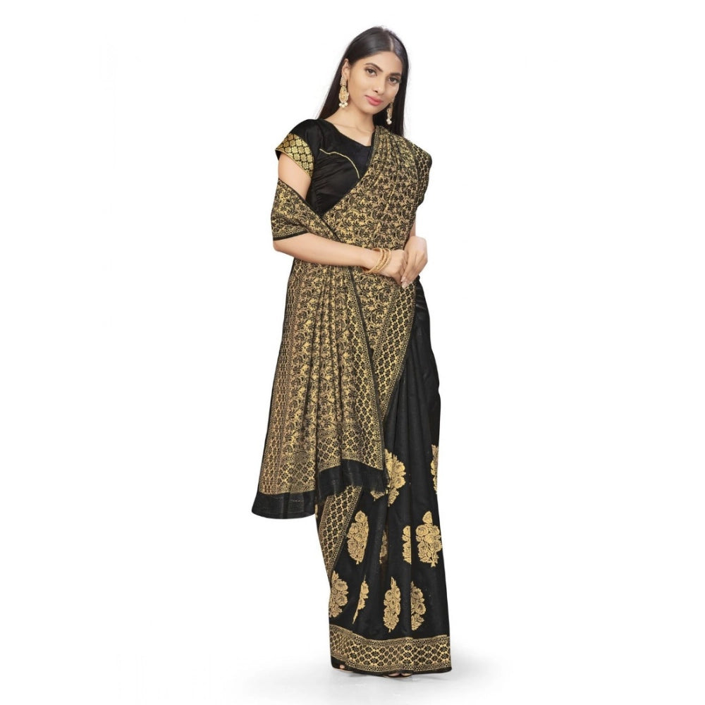 Banarasi Silk Saree — Black (5-6m)