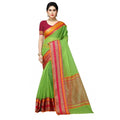Kota Doria Cotton Border Saree with Blouse — Light Green (5-6m)
