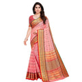 Kota Doria Cotton Woven Butta Saree with Blouse — Pink (5-6m)