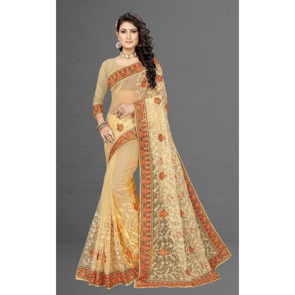 Net Saree with Blouse — Chiku (5-6m)