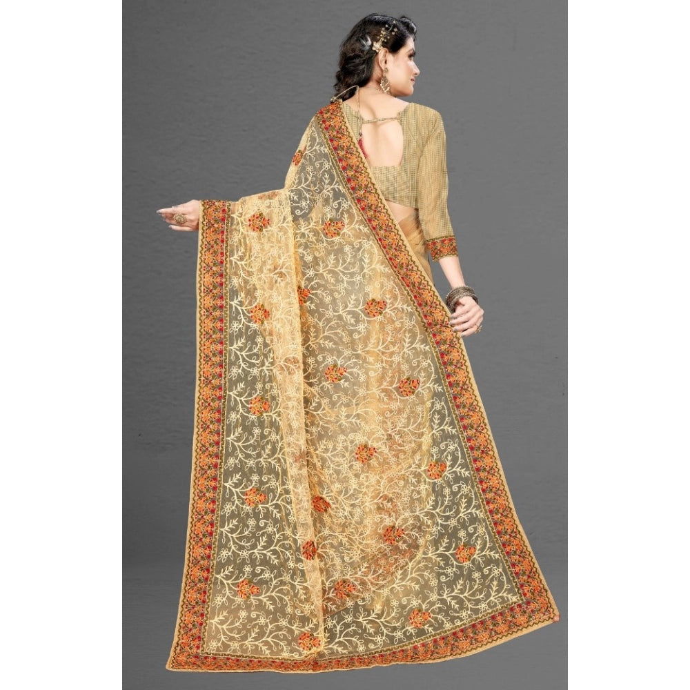 Net Saree with Blouse — Chiku (5-6m)