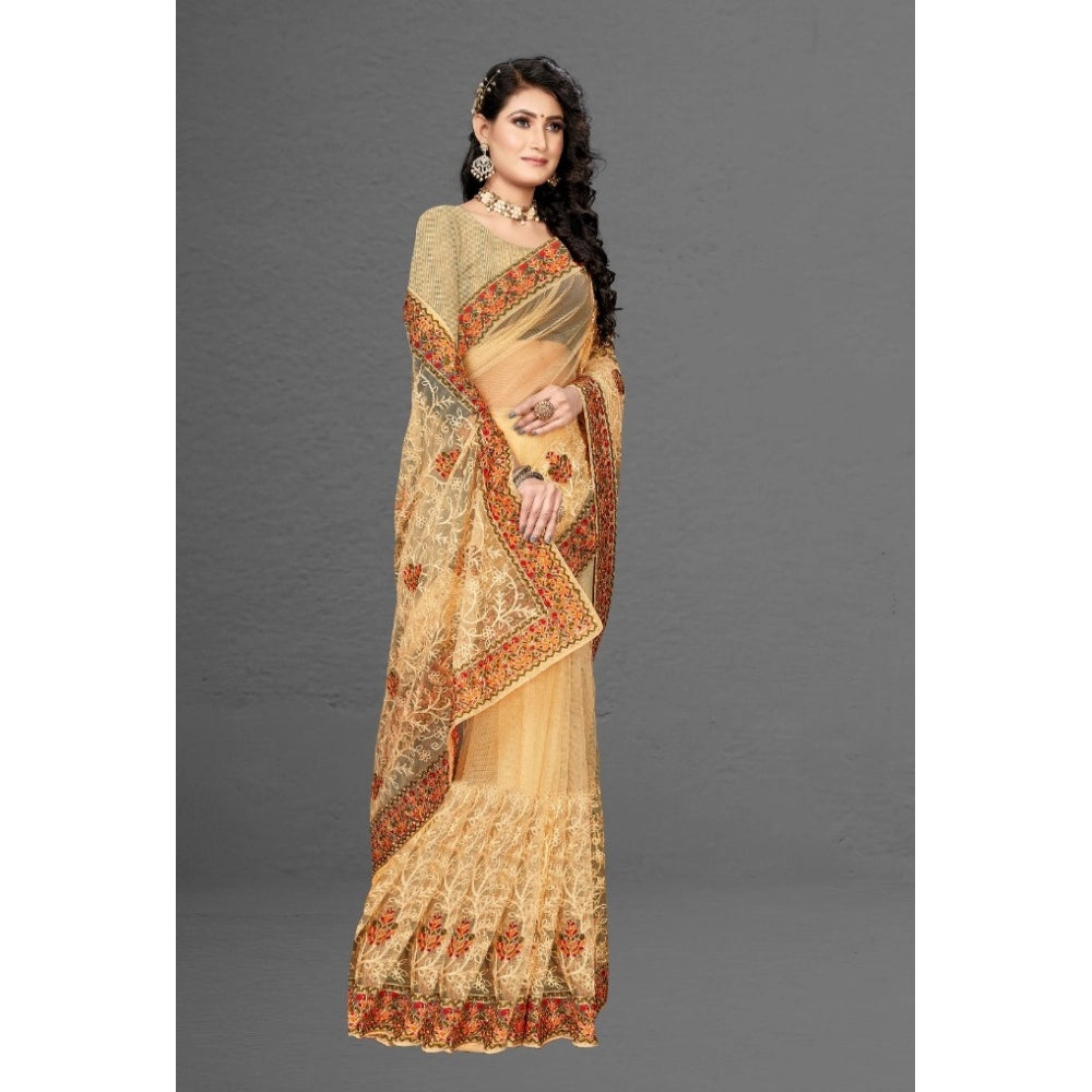 Net Saree with Blouse — Chiku (5-6m)