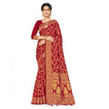 Banarasi Silk Saree with Blouse — Maroon (5-6m)