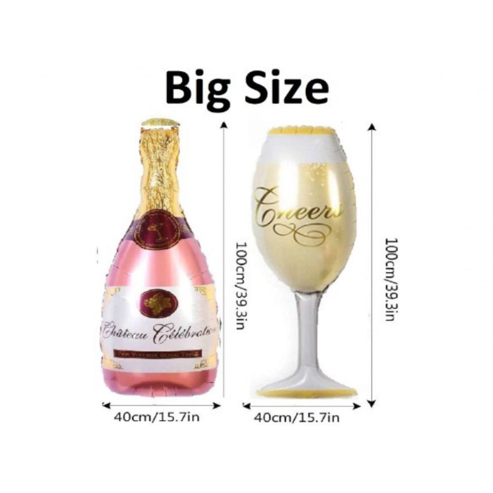 Generic 21St Anniversary Rose Gold Foil Balloons With Happy Decoration Items Set (Rose Gold)