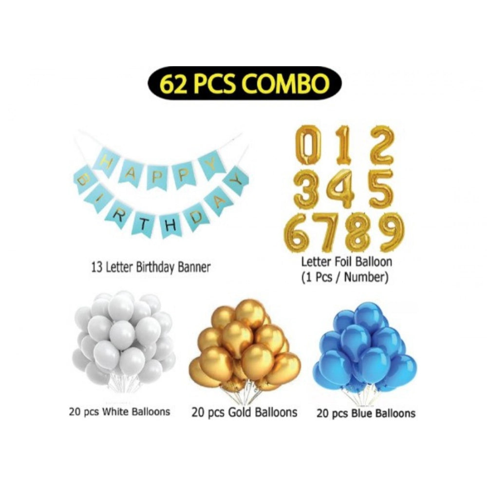 Generic 3Rd Year Decoration Kit For Boy And Girl With Banner And Balloons (Blue)