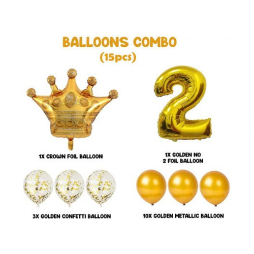 Generic 2Nd Birthday Decoration Items For Boys Or Girls (Golden)
