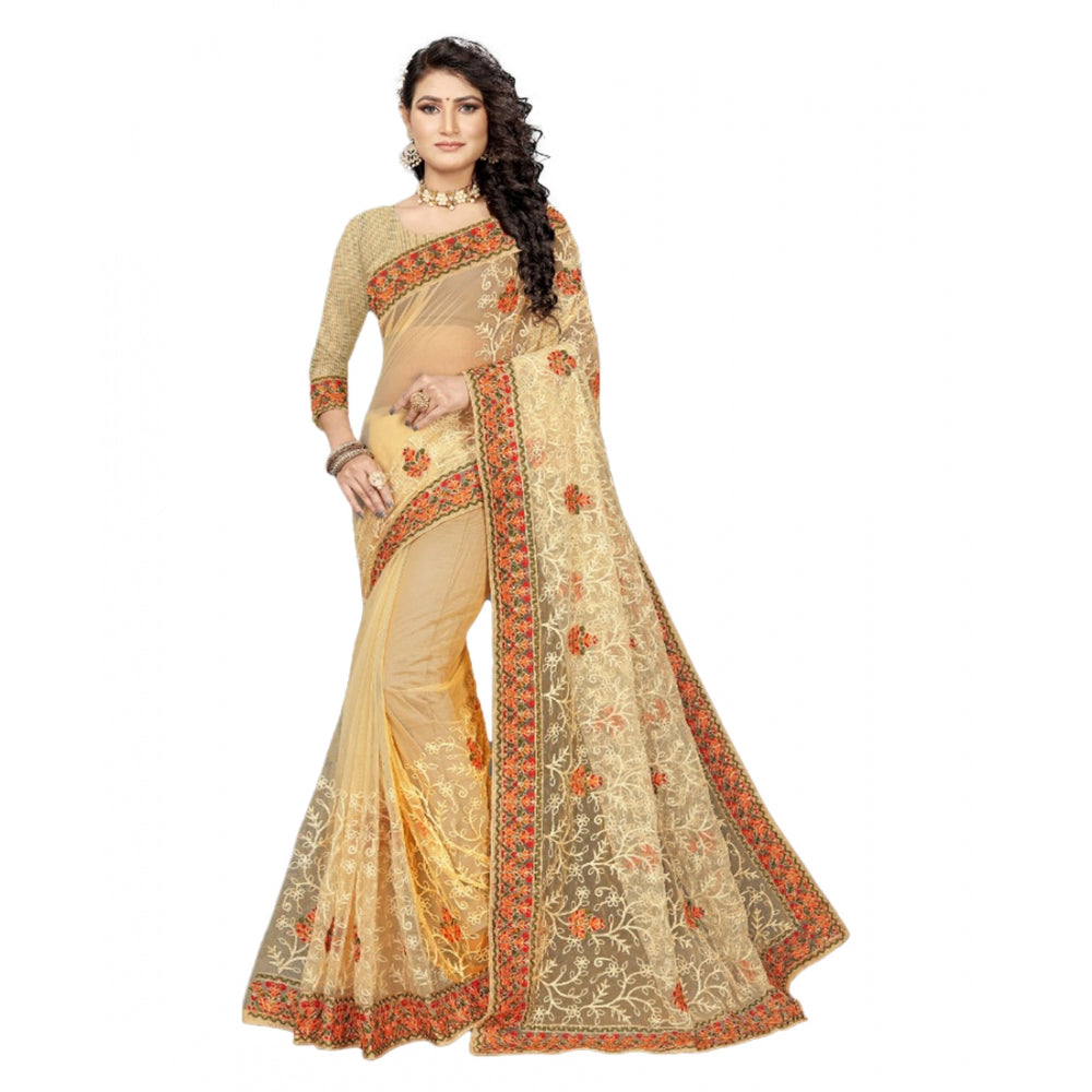 Net Saree with Blouse — Chiku (5-6m)