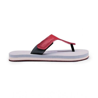 Generic Unisex Rubber Lightweight T-Style Slippers (Maroon)