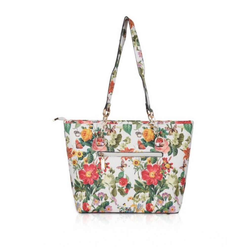 Printed Luxe Women’s Tote Bag – Faux Leather Multi-Colour Handbag