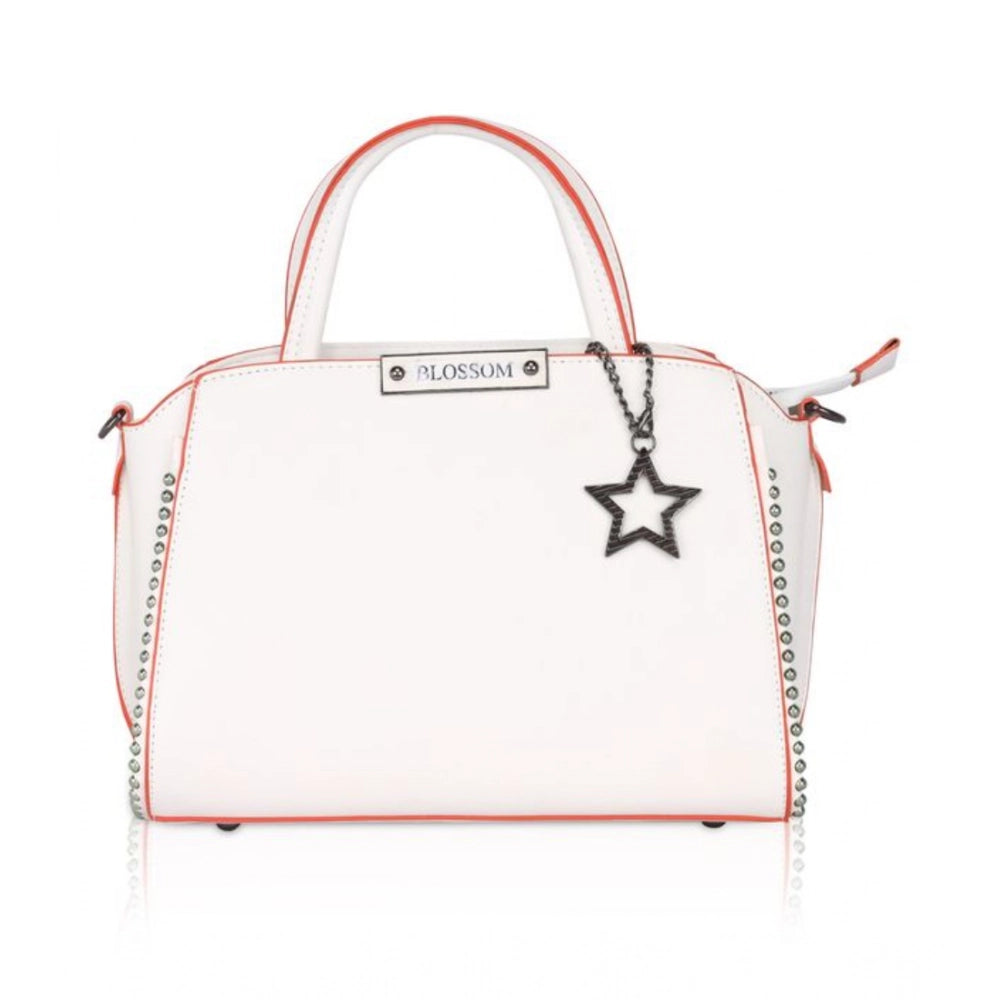 Women’s Faux Leather Beaded Handbag – Statement Style with Dual Handles