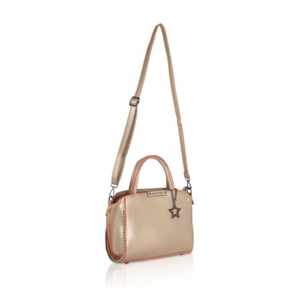 Women’s Faux Leather Beaded Handbag – Statement Style with Dual Handles