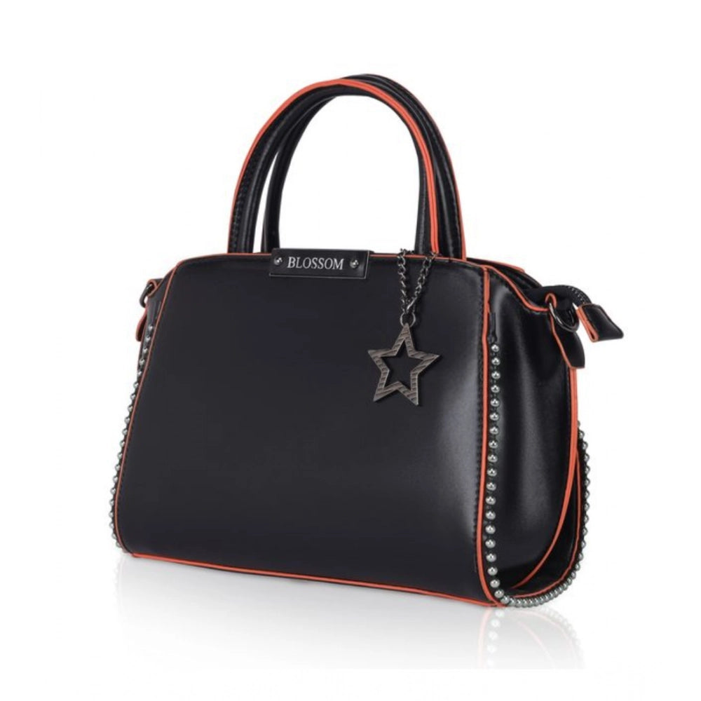 Women’s Faux Leather Beaded Handbag – Statement Style with Dual Handles