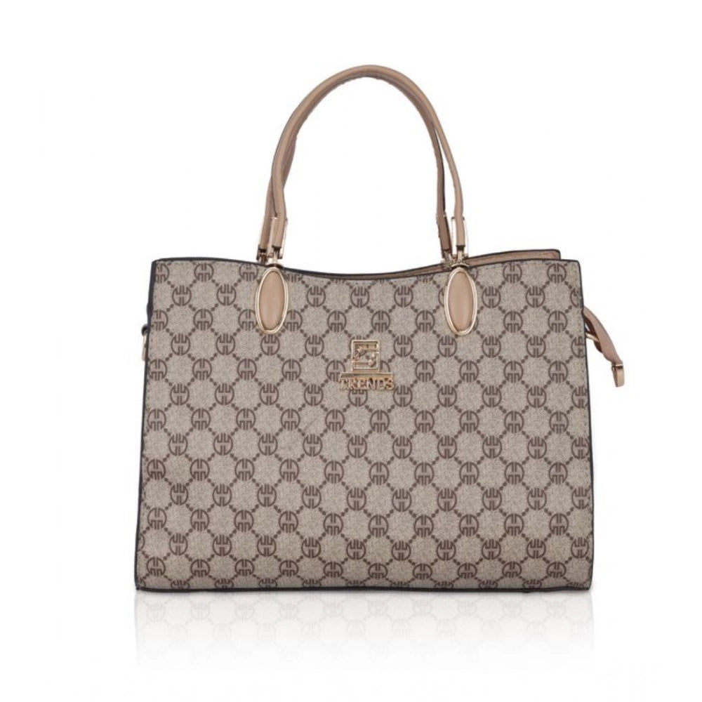 Silver Printed Faux Leather Handbag for Women – Elegant Everyday Carry