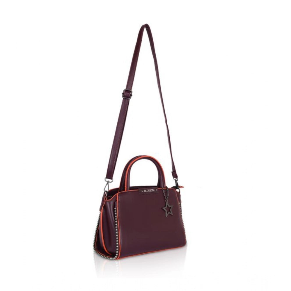 Women’s Faux Leather Beaded Handbag – Statement Style with Dual Handles