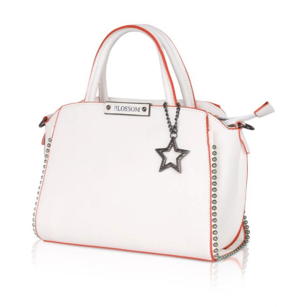 Women’s Faux Leather Beaded Handbag – Statement Style with Dual Handles