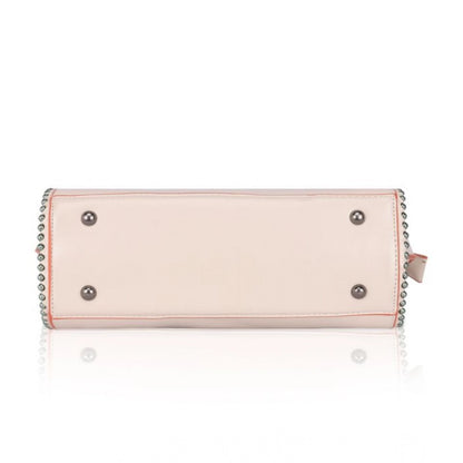 Generic Women's Faux Leather Metal Beads Handbag (Pink)
