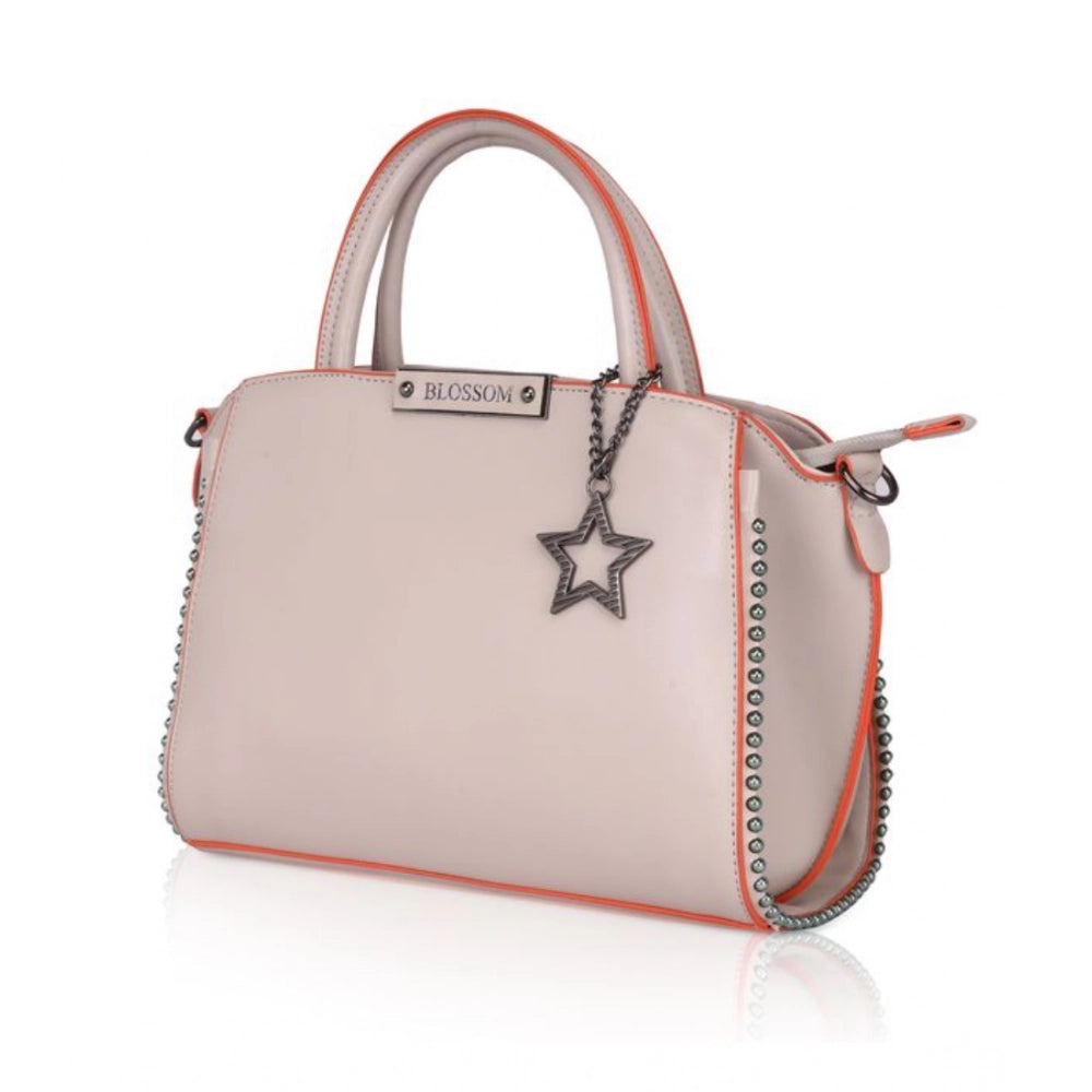 Women’s Faux Leather Beaded Handbag – Statement Style with Dual Handles