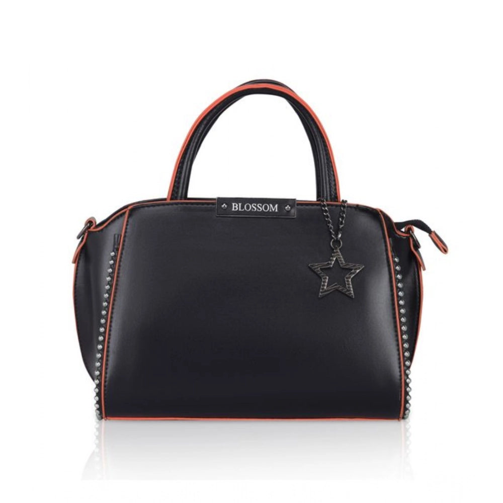 Women’s Faux Leather Beaded Handbag – Statement Style with Dual Handles