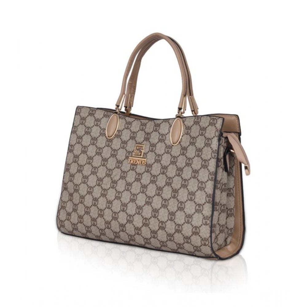 Silver Printed Faux Leather Handbag for Women – Elegant Everyday Carry