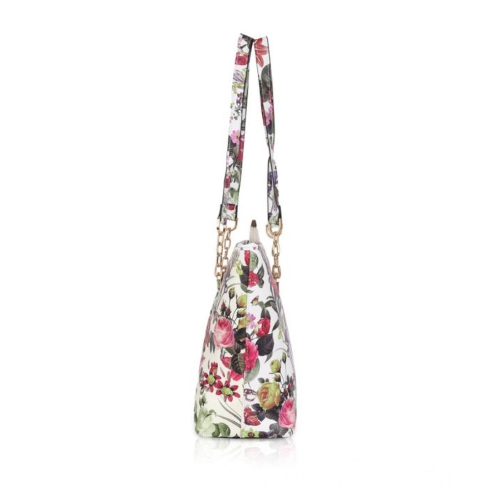 Printed Luxe Women’s Tote Bag – Faux Leather Multi-Colour Handbag
