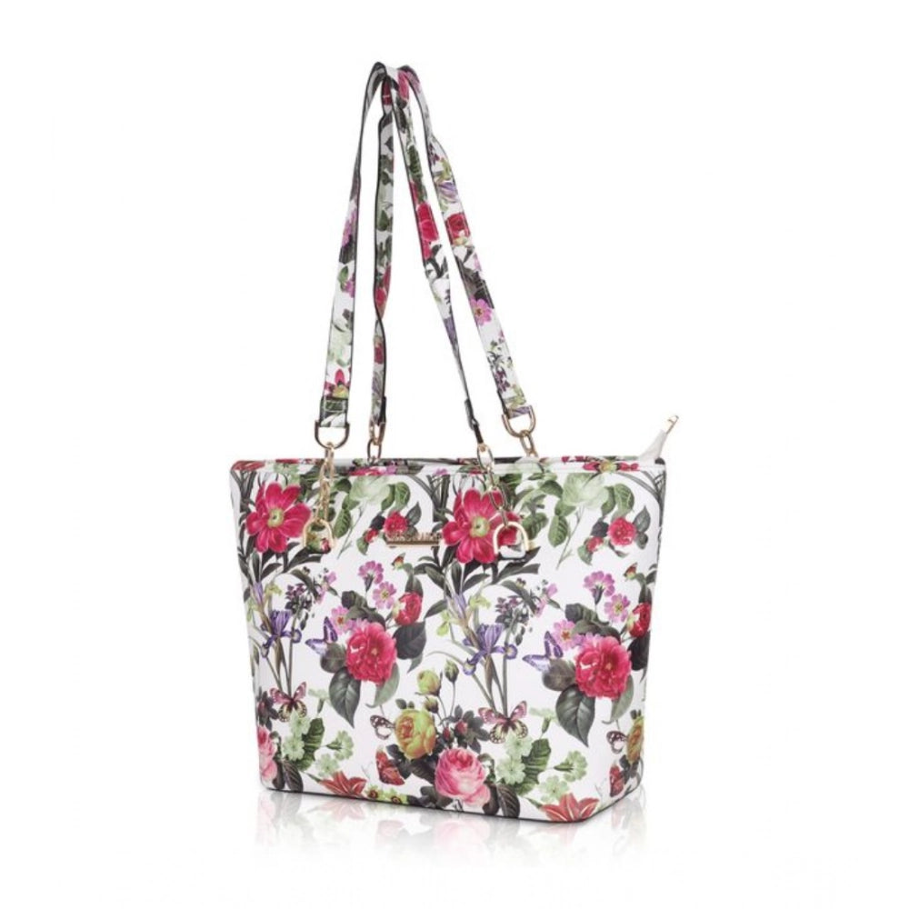 Printed Luxe Women’s Tote Bag – Faux Leather Multi-Colour Handbag