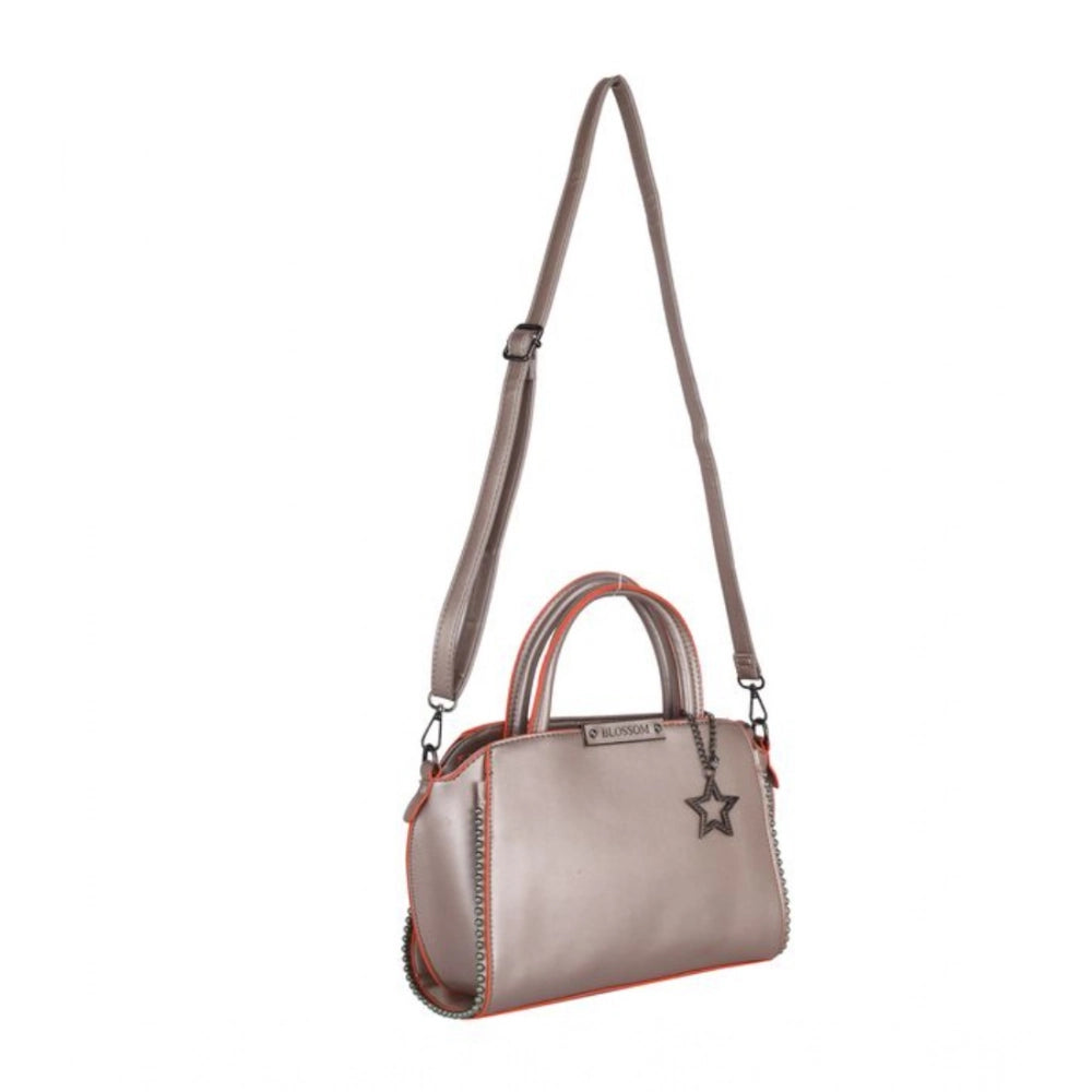 Women’s Faux Leather Beaded Handbag – Statement Style with Dual Handles