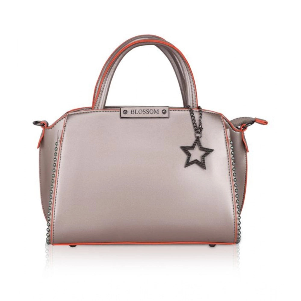 Women’s Faux Leather Beaded Handbag – Statement Style with Dual Handles