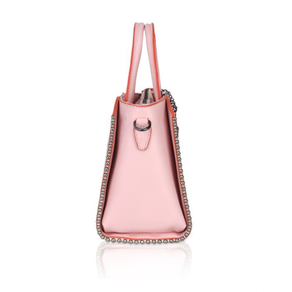 Women’s Faux Leather Beaded Handbag – Statement Style with Dual Handles