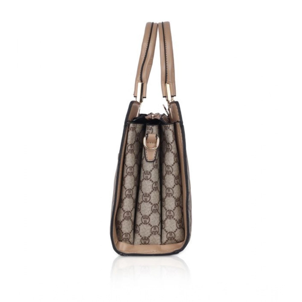 Silver Printed Faux Leather Handbag for Women – Elegant Everyday Carry