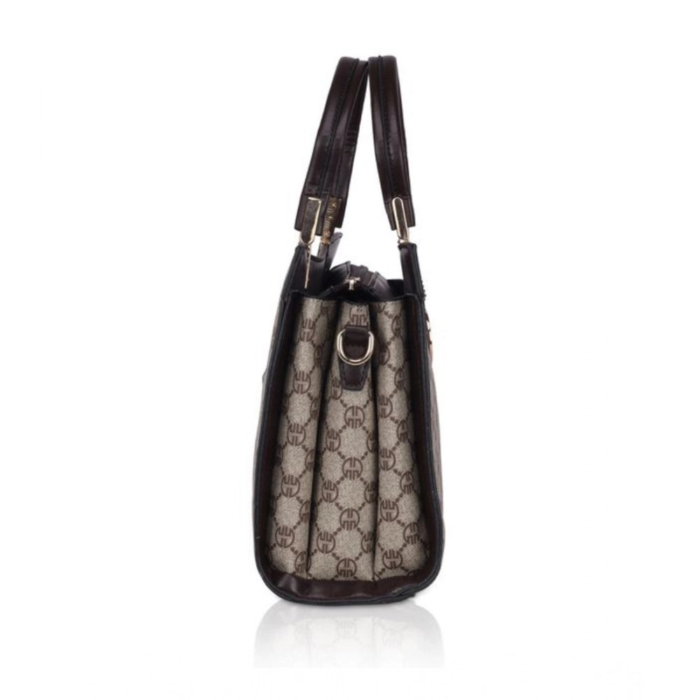 Silver Printed Faux Leather Handbag for Women – Elegant Everyday Carry
