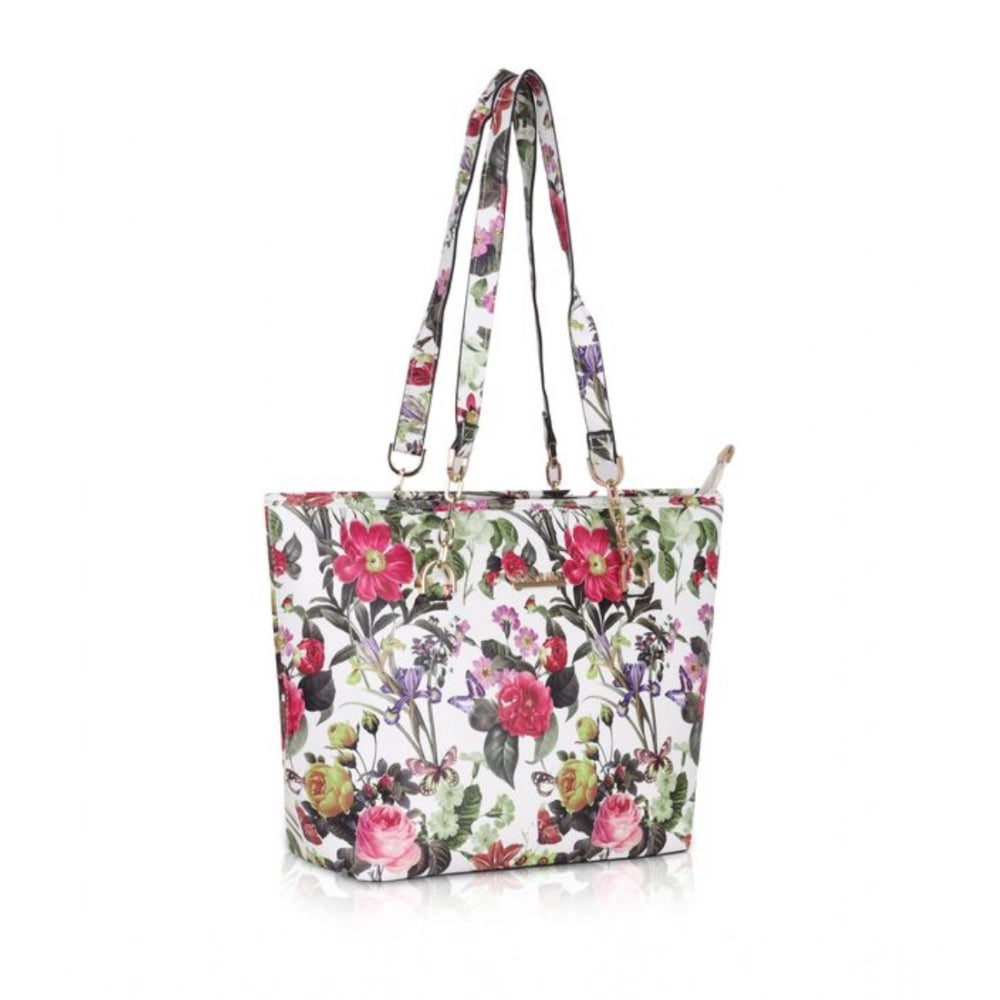 Printed Luxe Women’s Tote Bag – Faux Leather Multi-Colour Handbag