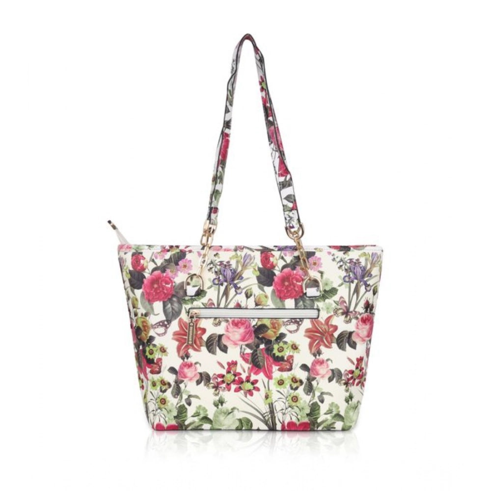 Printed Luxe Women’s Tote Bag – Faux Leather Multi-Colour Handbag