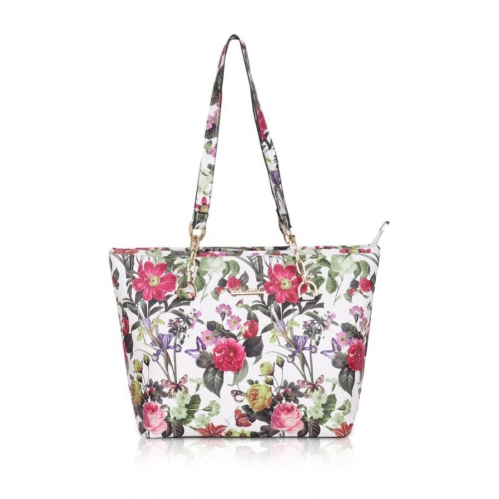 Printed Luxe Women’s Tote Bag – Faux Leather Multi-Colour Handbag