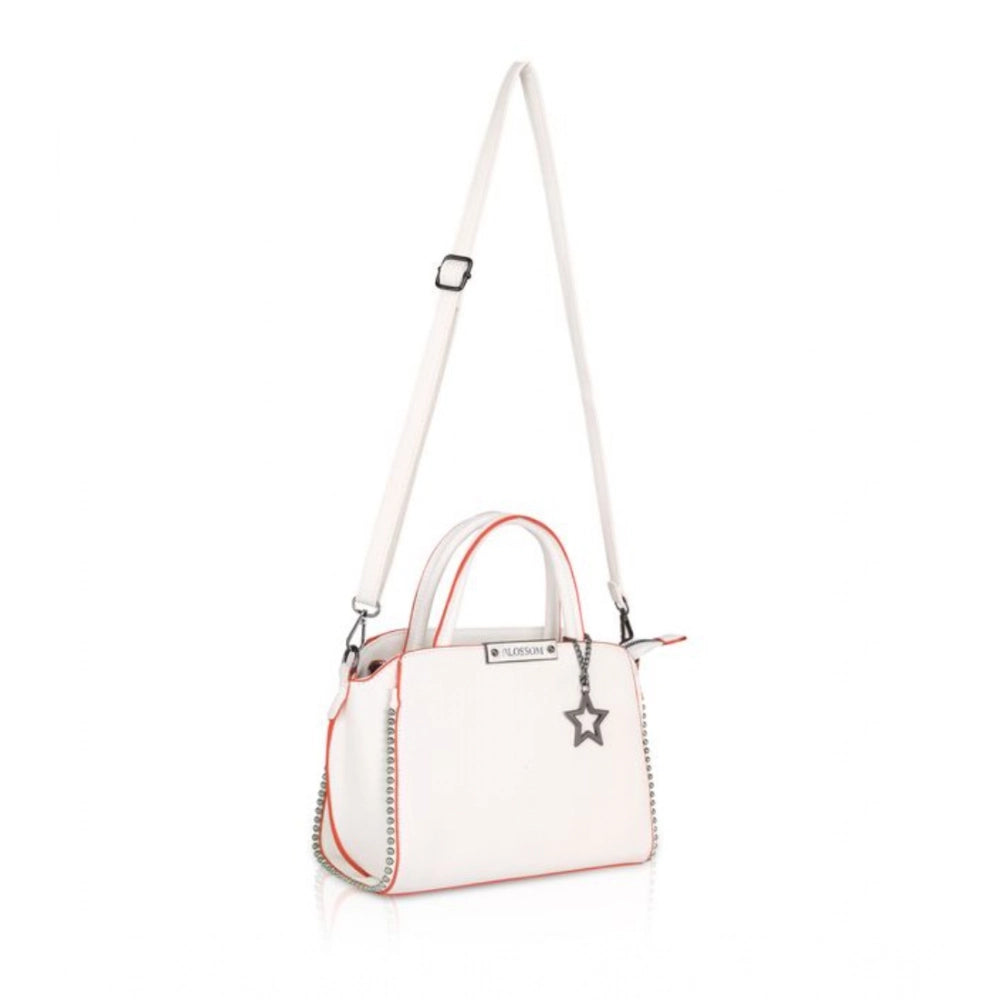 Women’s Faux Leather Beaded Handbag – Statement Style with Dual Handles